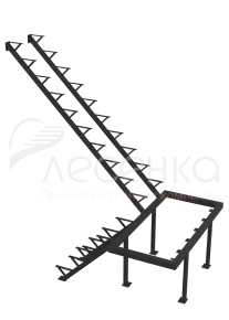 Каркас к лестнице ЛЕС-06 универсальной (поворот 180 градусов) 2970 проем 1800-3024, Черный