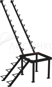 Каркас к лестнице ЛЕС-05 универсальной (поворот 90 градусов) 2970 проем 1200-2335, Черный
