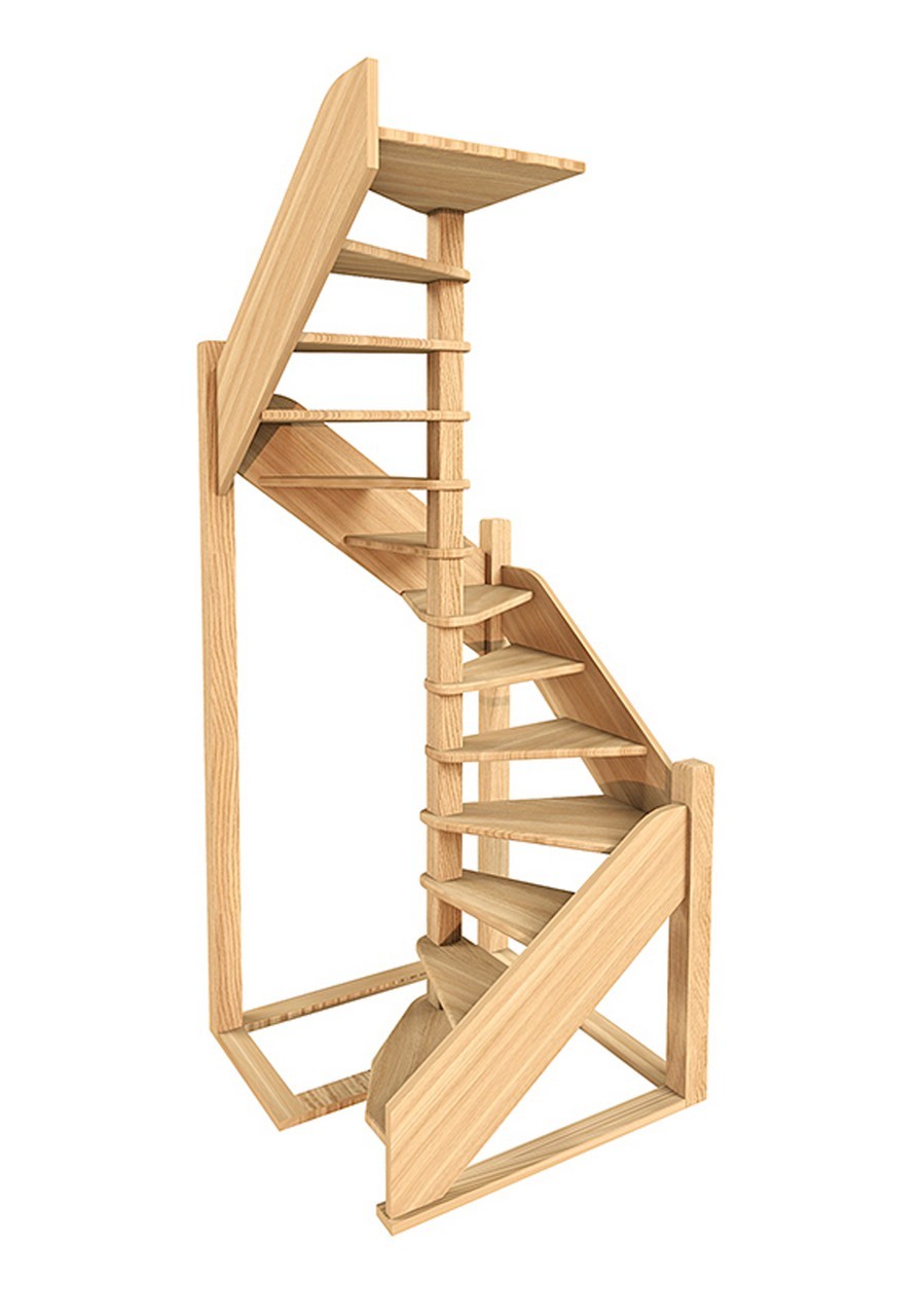 Компактная лестница на чердак или в подвал, проект № 113