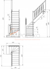 Деревянная межэтажная лестница ЛЕС-02 - превью фото 2